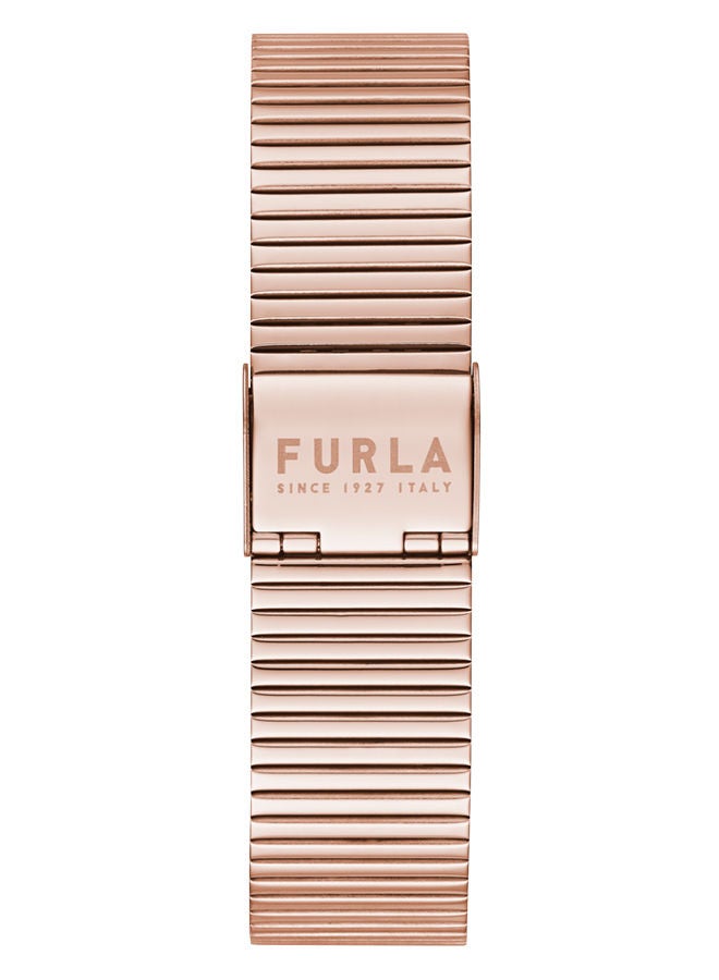 FURLA Minimal Shape Watch for Women Rose Gold Dial  with Rose Gold Tone Stainless Steel Bracelet - Image 3