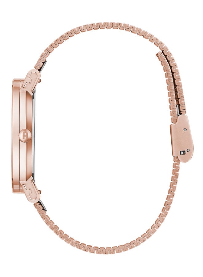 FURLA Minimal Shape Watch for Women Rose Gold Dial  with Rose Gold Tone Stainless Steel Bracelet - Image 2