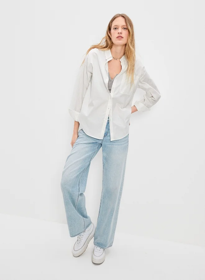 American Eagle AE Oversized Oxford Button-Up Shirt