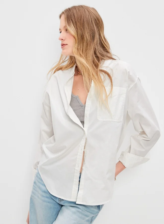 American Eagle AE Oversized Oxford Button-Up Shirt