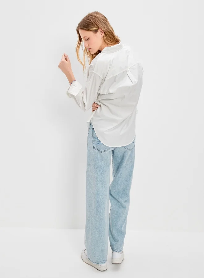 American Eagle AE Oversized Oxford Button-Up Shirt