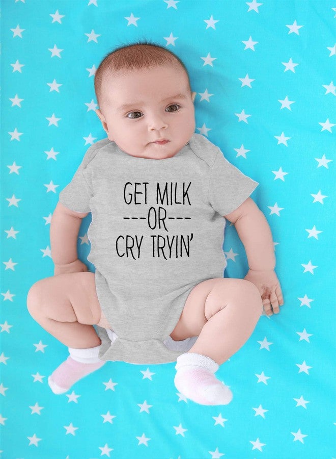 CBTwear Get Milk or Cry Tryin - Baby Clothes - Funny Newborn Bodysuit Outfits for Boys and Girls (Newborn, Heather Grey) - Image 4