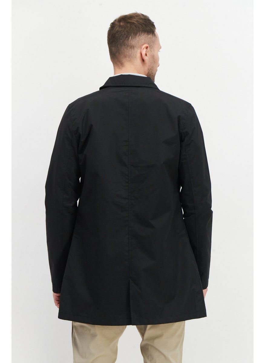French Connection Men Mock Neck Plain Windbreaker, Black  - Image 4