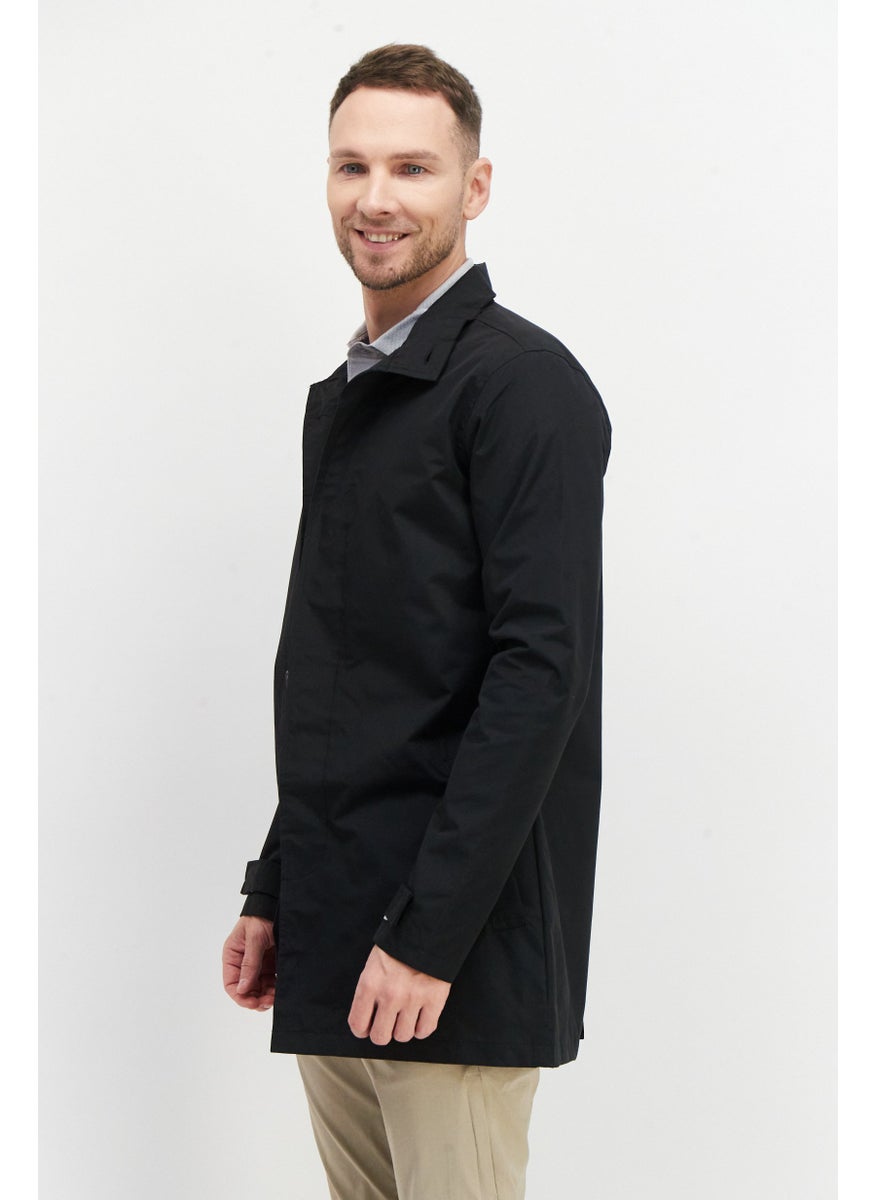 French Connection Men Mock Neck Plain Windbreaker, Black  - Image 3
