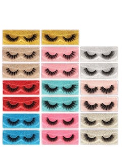 Excefore False Eyelashes, 20 Pairs Natural 3D Fluffy Lashes Pack Dramatic Thick Long Faux Mink Eyelashes Bulk Wispy Strip Fake Eyelashes  - Image 1