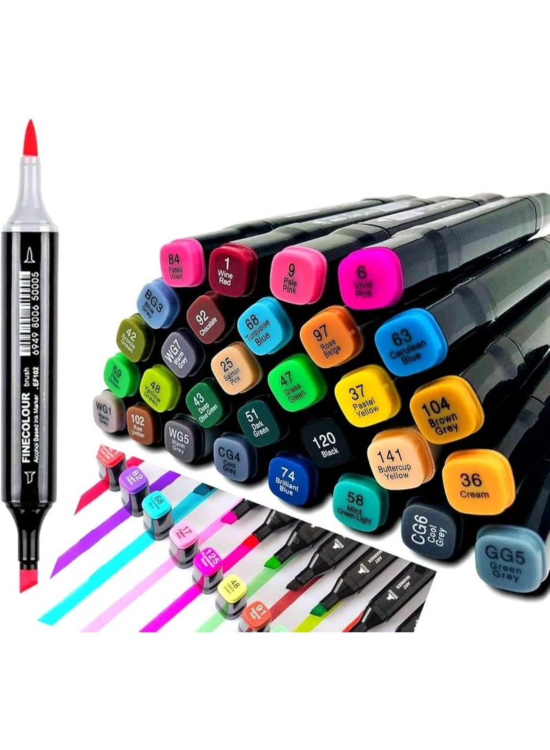 Dual-Tip Alcohol Marker Set – 36 Colors - Image 2