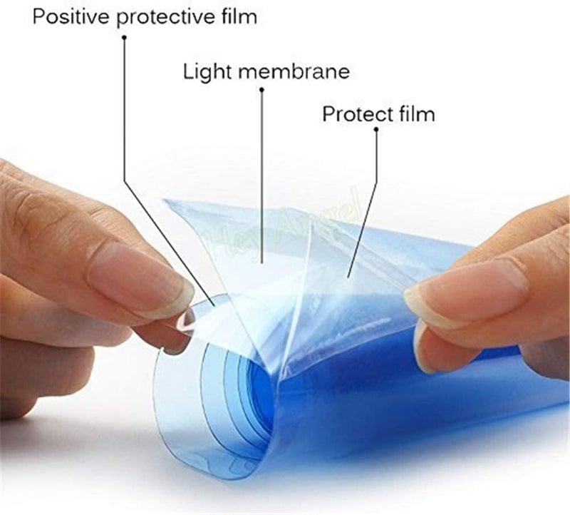 F & B LED LIGHTS 12 by 48 Inches Self Adhesive Headlight, Tail Lights, Fog Lights Tint Vinyl Film with Knife and Hand Tool (Light Blue) - Image 5
