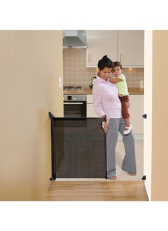 dreambaby Retractable Baby Safety Gate, Extra Wide And Tall Mesh Gate - Black  - Image 5