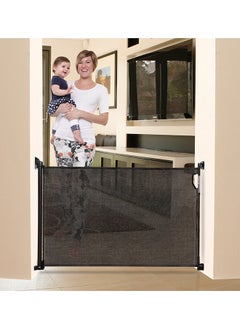 dreambaby Retractable Baby Safety Gate, Extra Wide And Tall Mesh Gate - Black  - Image 4