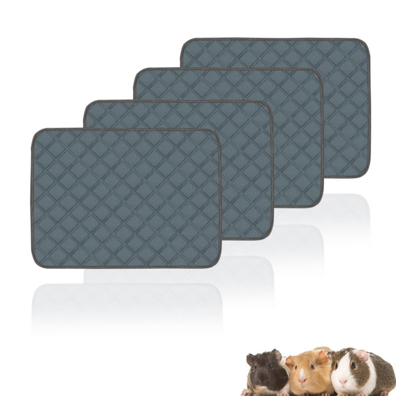 Mooydee 4 Pack Guinea Pig Cage Liners Washable Guinea Pig Bedding Reusable Waterproof Super Absorbent Guinea Pig Pee Pads Anti Slip Mat for Small Animals Rabbit Hamster Rat  24 x 18