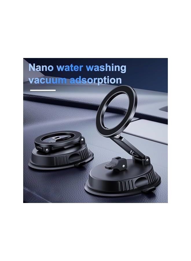 S-TOP Car Phone Holder, Magnetic Mag-safe Mount with 78+LBS Suction 2500gf Magnetic Strength, Vacuum Holder for Windshield Mirror Dashboard, Compatible with iPhone 17/17 Pro/17 Pro Max/16/15/14/13/12, Black - Image 4