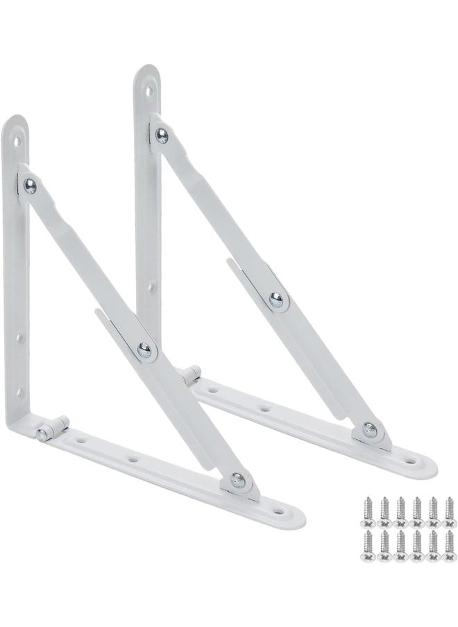 ROBUSTLINE Pack Of 2 Wall Mounted Triangular Collapsible Folding Bracket 12 Inch 