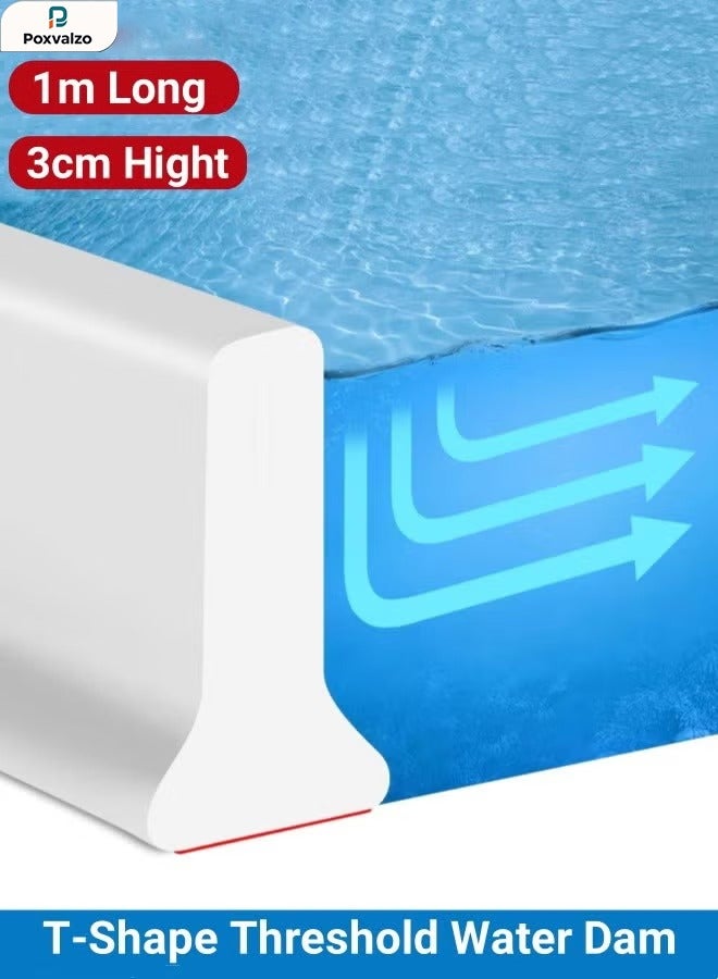 بوكسفالزور شريط مياه الحمام, حاجز الماء حاجز مياه استحمام بطول 1 متر سدادة مياه ذاتية اللصق حاجز ماء للحمام حاجز مياه بطول 1 متر شريط مقاوم للماء للسد المائي شريط لاصق مضاد للانزلاق شريط مرن لحجز الماء لطاولة حوض استحمام المطبخ شريط حاجز ماء عتبة حمام/مانع الماء حاجز مياه اسود ﻿ - Image 1