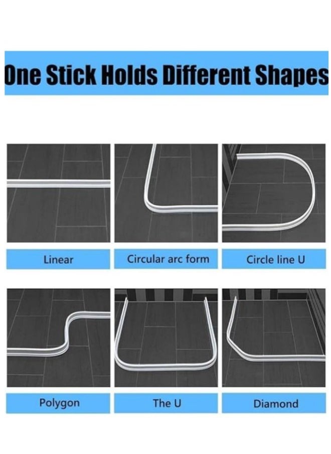 Generic - Bathroom Water Strip,  1m Shower Water Barrier Self-Adhesive Water Stopper حاجز ماء للحمام حاجز مياه بطول 1 متر Water Dam Waterproof Strip Anti Slip Tape Strip Flexible Water Retaining Strip for Kitchen Bathroom Sink Counter - Image 1