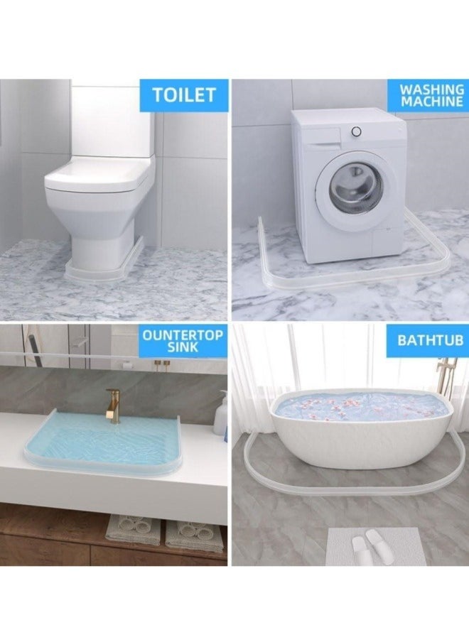 Generic - Bathroom Water Strip,  1m Shower Water Barrier Self-Adhesive Water Stopper حاجز ماء للحمام حاجز مياه بطول 1 متر Water Dam Waterproof Strip Anti Slip Tape Strip Flexible Water Retaining Strip for Kitchen Bathroom Sink Counter - Image 1