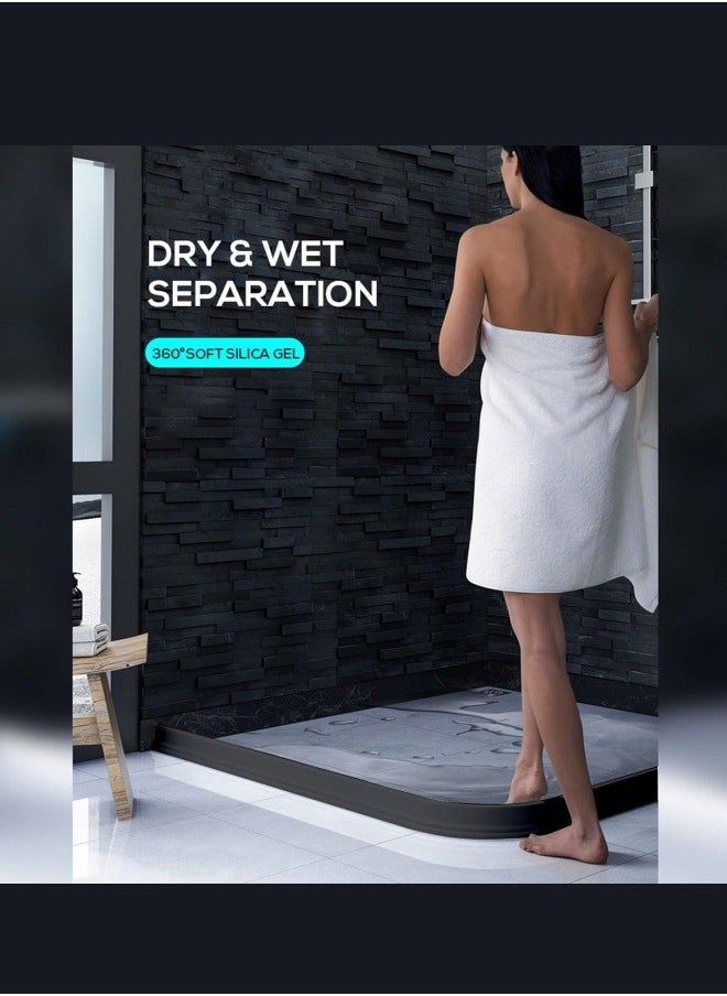Generic - Bathroom Water Strip,  1m Shower Water Barrier Self-Adhesive Water Stopper حاجز ماء للحمام حاجز مياه بطول 1 متر Water Dam Waterproof Strip Anti Slip Tape Strip Flexible Water Retaining Strip for Kitchen Bathroom Sink Counter - Image 1