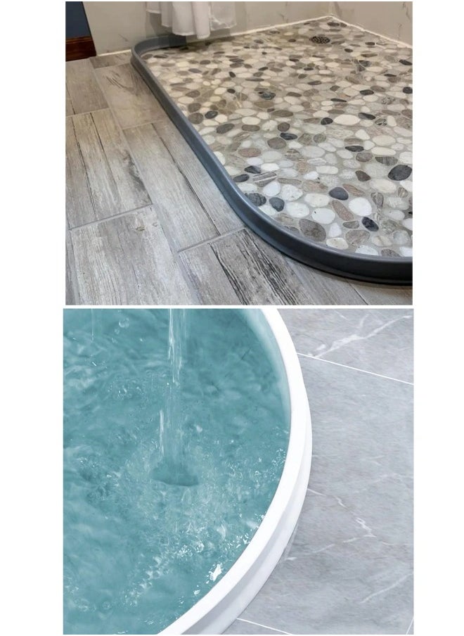 Generic - Bathroom Water Strip,  1m Shower Water Barrier Self-Adhesive Water Stopper حاجز ماء للحمام حاجز مياه بطول 1 متر Water Dam Waterproof Strip Anti Slip Tape Strip Flexible Water Retaining Strip for Kitchen Bathroom Sink Counter - Image 1