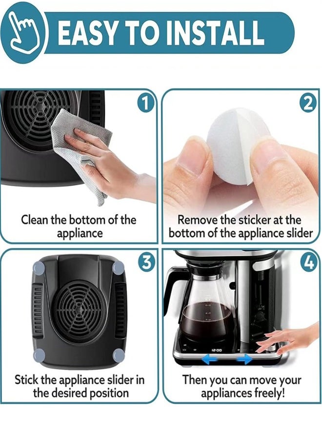 Generic Appliance Sliders for Kitchen Appliances, 24 Pack Self Stick Sliders Sliding Appliance Slider for Most Countertop Coffee Makers,Kitchen Aid,Air Fryers,Pressure Cooker,Blenders,Appliance Sliders for Kitchen Appliances, Easy to MovIing & Space Saving  - Image 3