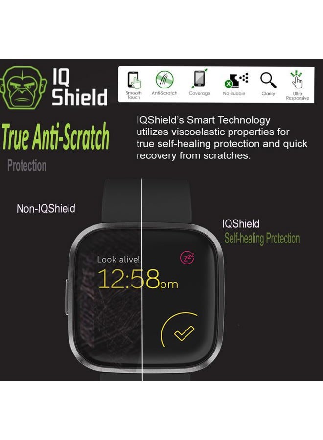 IQShield Screen Protector Compatible with Fitbit Versa 2 (6-Pack) Anti-Bubble Clear Film - Image 5