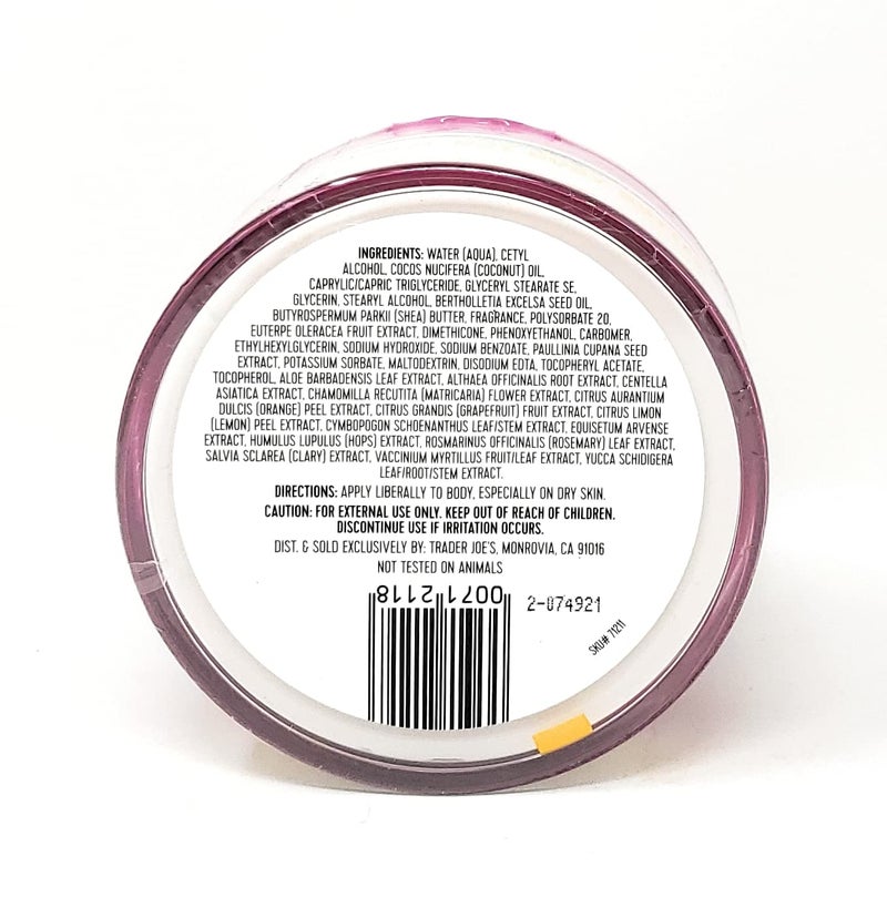 Trader Joe's Brazil Nut Body Butter Made With Acai and Guarana Extracts Net Wt. 8 Oz (227g) - Pack of 1 - Image 3