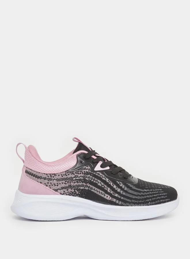 Styli Styli Wave Print Detail Lace Up Sneakers