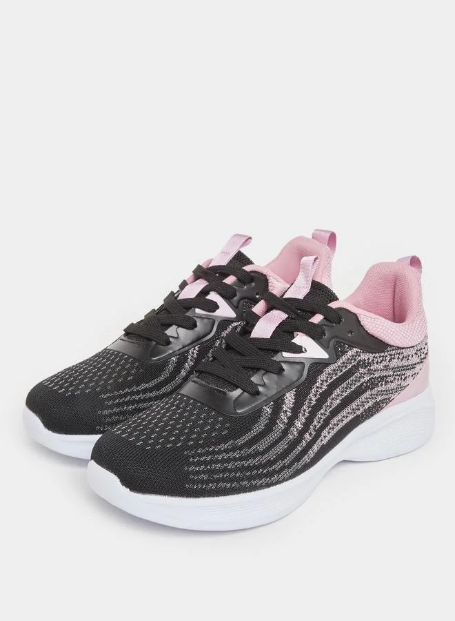 Styli Styli Wave Print Detail Lace Up Sneakers