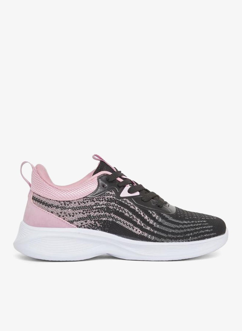Styli Wave Print Detail Lace Up Sneakers - Image 1