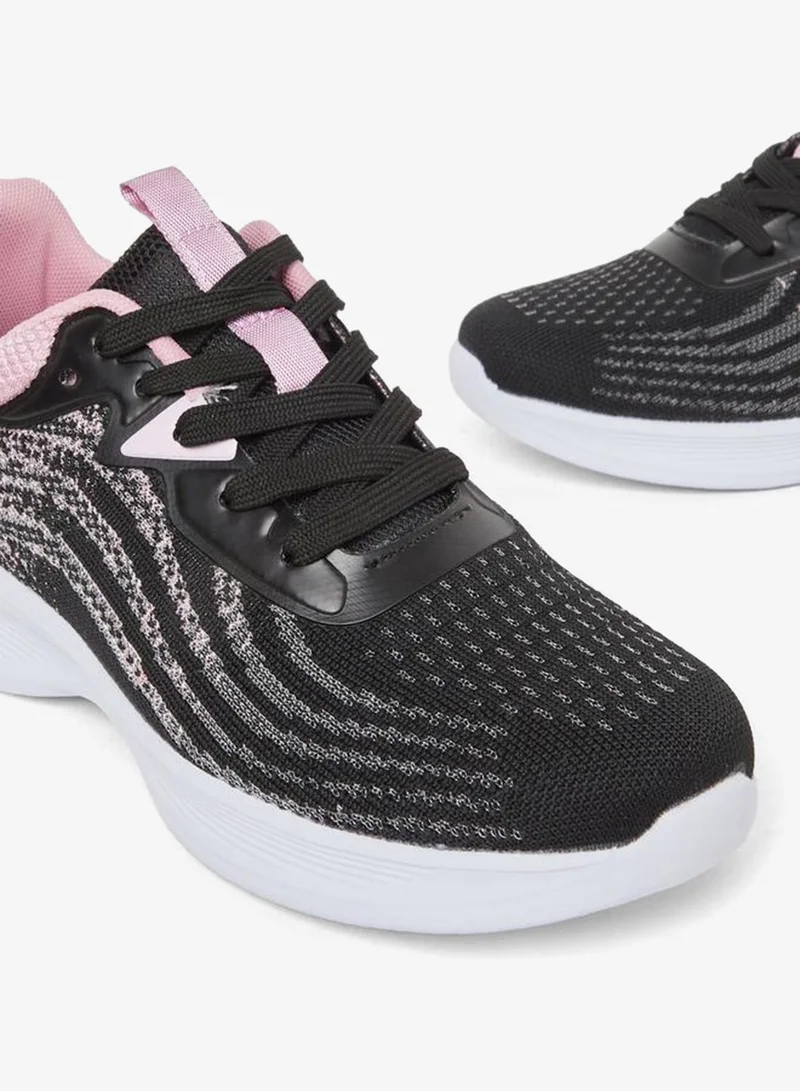 Styli  Wave Print Detail Lace Up Sneakers for Women | Best Price UAE