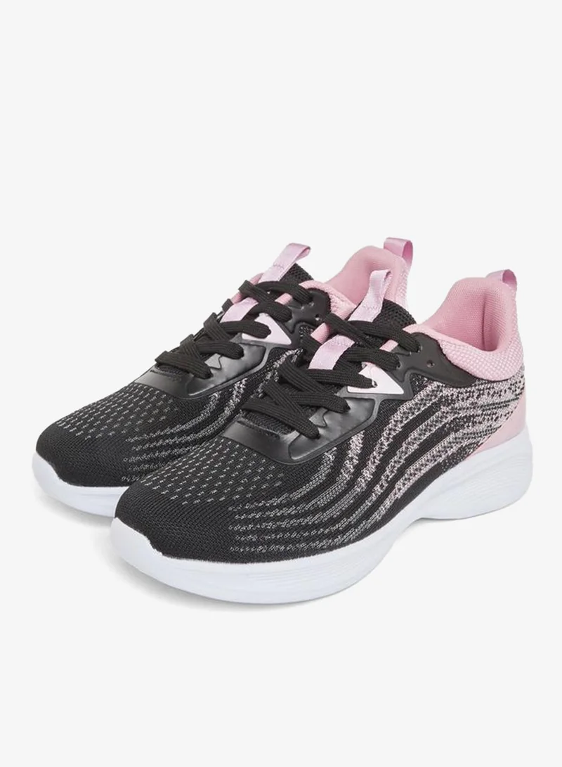 Styli  Wave Print Detail Lace Up Sneakers for Women | Best Price UAE