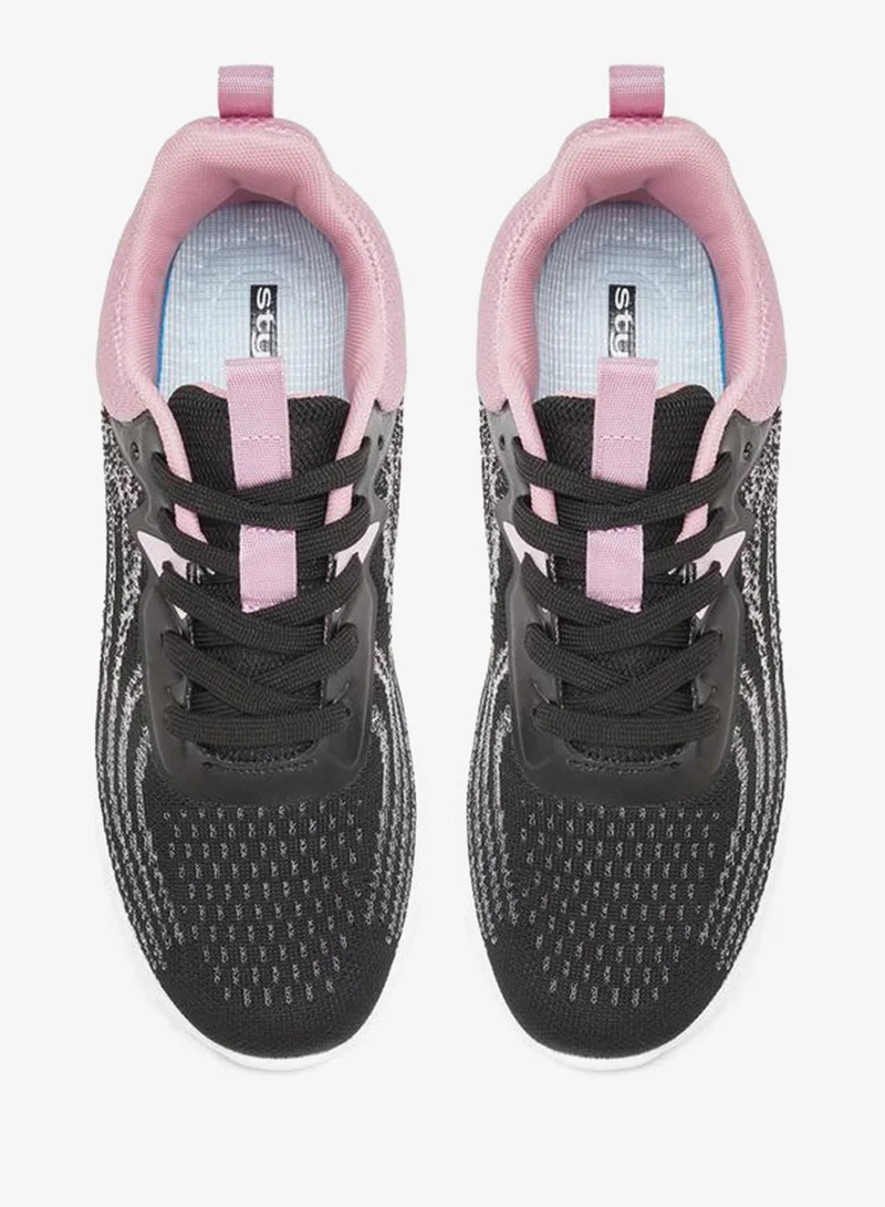 Styli  Wave Print Detail Lace Up Sneakers for Women | Best Price UAE