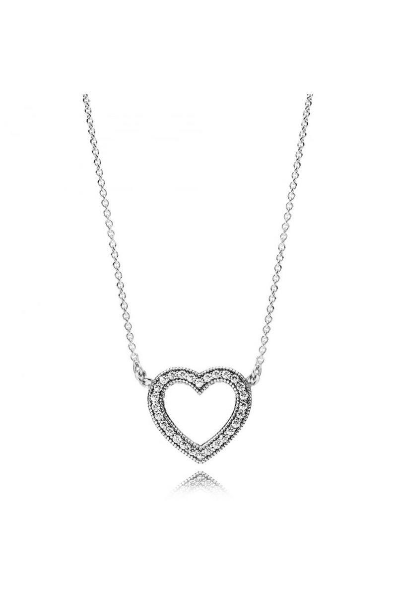 DORA Sparkling Open Heart Necklace