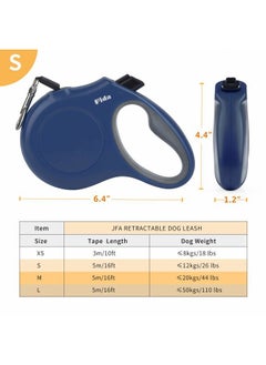 fida Retractable Dog Leash, 16ft Heavy Duty Pet Walking Leash for Small Dog or Cat up to 26 lbs, Tangle Free. One-Hand Brake (Small,Navy Blue)  - Image 5