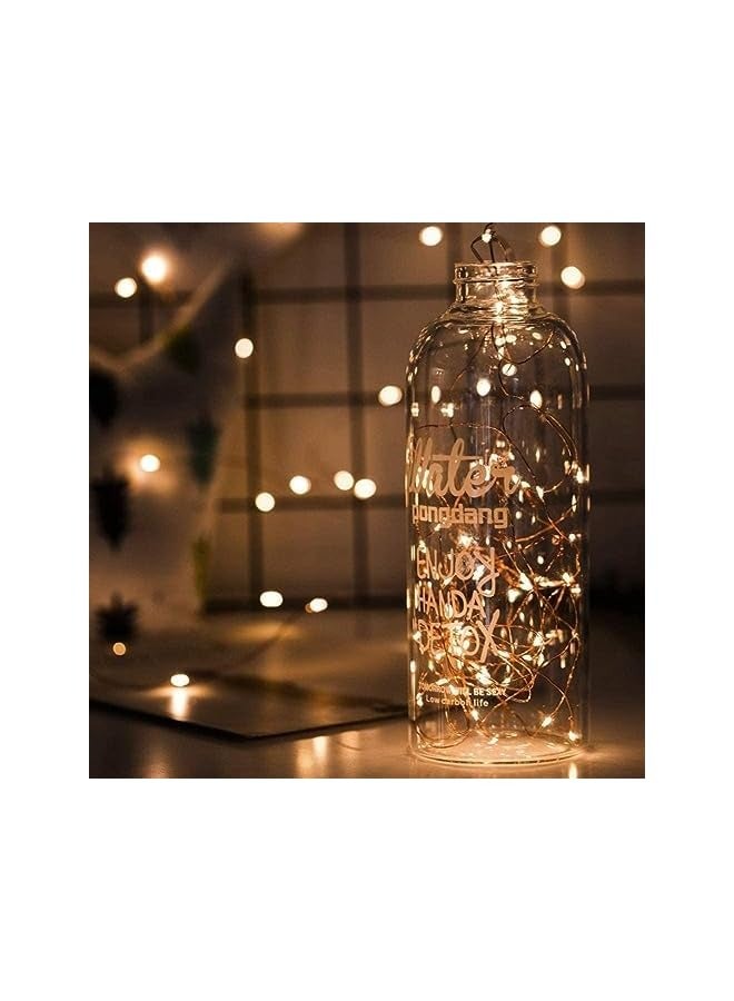 Wishlink Pack of 2Pcs 33ft 100 LEDs Outdoor String Lights Battery Operated Fairy Lights 8 Mode Waterproof Copper Wire Lights for Bedroom, Garden, Easter, Xmax Decoration (Warm White) - Image 2