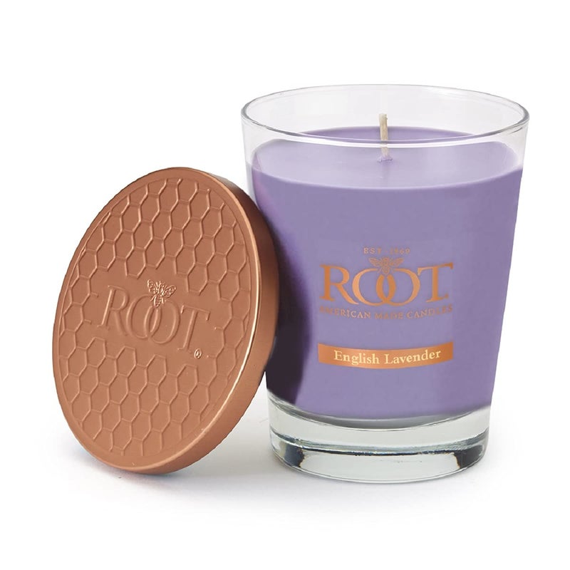 Root Candles Scented Candles Honeycomb Veriglass Premium Handcrafted Beeswax Blend Candle, Large, English Lavender - Image 1