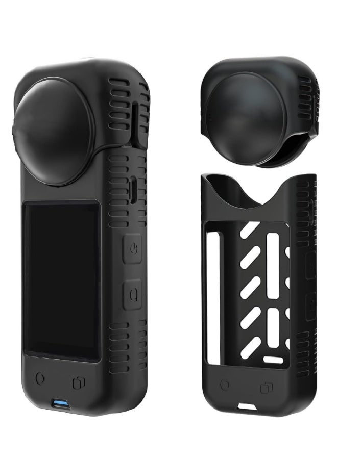 Silicone Protective Case for Insta360 X4 with Lens Cap, Anti-Fall Hand Strap, and Protective Cover for Enhanced Safety of Insta360 X4 Camera.  - Image 1