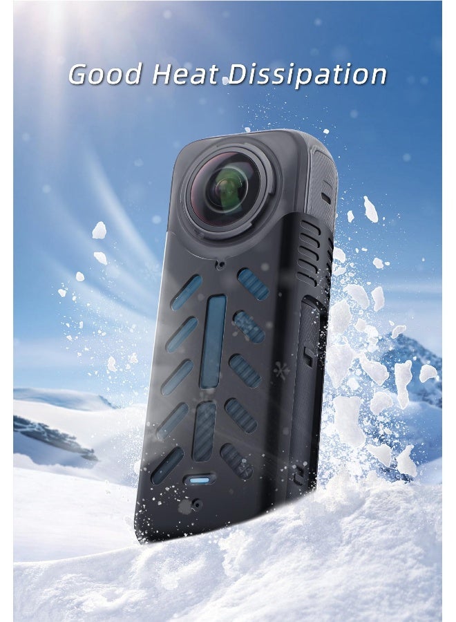 Silicone Protective Case for Insta360 X4 with Lens Cap, Anti-Fall Hand Strap, and Protective Cover for Enhanced Safety of Insta360 X4 Camera.  - Image 4