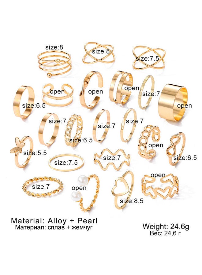 Depend 22 Pieces Elegant Style Geometric Pattern Ring Set, Boho Dainty Stackable Midi Finger Rings, Snake Butterfly Signet Fashion Ring Pack Jewelry Gifts - Image 2