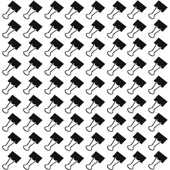 Bambalio Binder Clips 19mm Black Set of 6 Dozen (72 Pieces) - Image 1