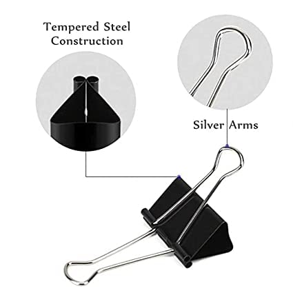 Bambalio Binder Clips 19mm Black Set of 6 Dozen (72 Pieces) - Image 3