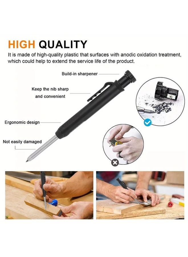 Adjustable Woodworking Marking Scribing Tool With Built In Sharpener 1pc Manual Construction Pencil - Image 3