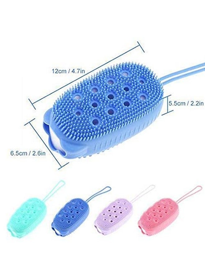 Avinya Bath Body Brush Silicone body scrubber Soft Bath Body Brush with Shampoo Dispenser - Skin Massage shower brush for men women kids unisex - Image 2