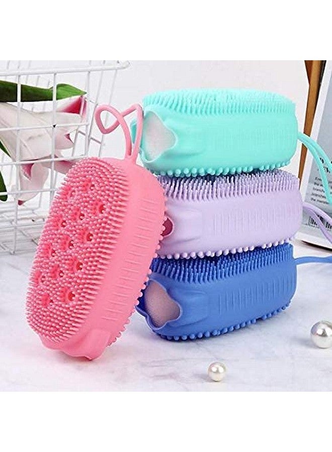Avinya Bath Body Brush Silicone body scrubber Soft Bath Body Brush with Shampoo Dispenser - Skin Massage shower brush for men women kids unisex - Image 3