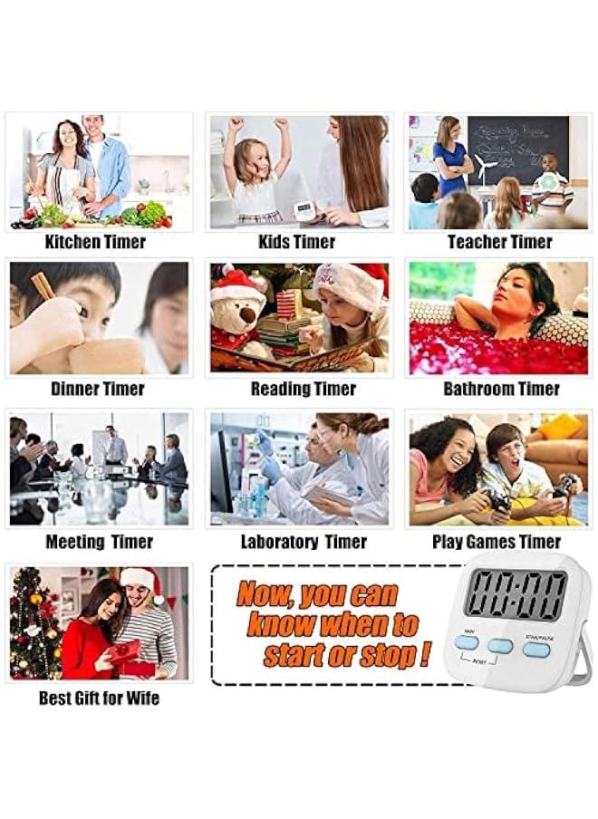 Beauenty - Digital Kitchen Timer,Kitchen Stopwatch,Magnetic Base,Large Digits,Countdown Stopwatch Timer,Loud Alarm,Kitchen Alarm,Back Bracket,Hanging Hole for Cooking,Shower,Bathroom,Kids - Image 1