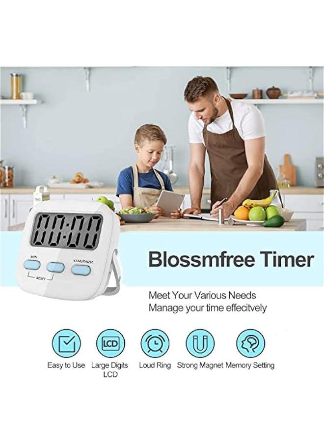 Beauenty - Digital Kitchen Timer,Kitchen Stopwatch,Magnetic Base,Large Digits,Countdown Stopwatch Timer,Loud Alarm,Kitchen Alarm,Back Bracket,Hanging Hole for Cooking,Shower,Bathroom,Kids - Image 1