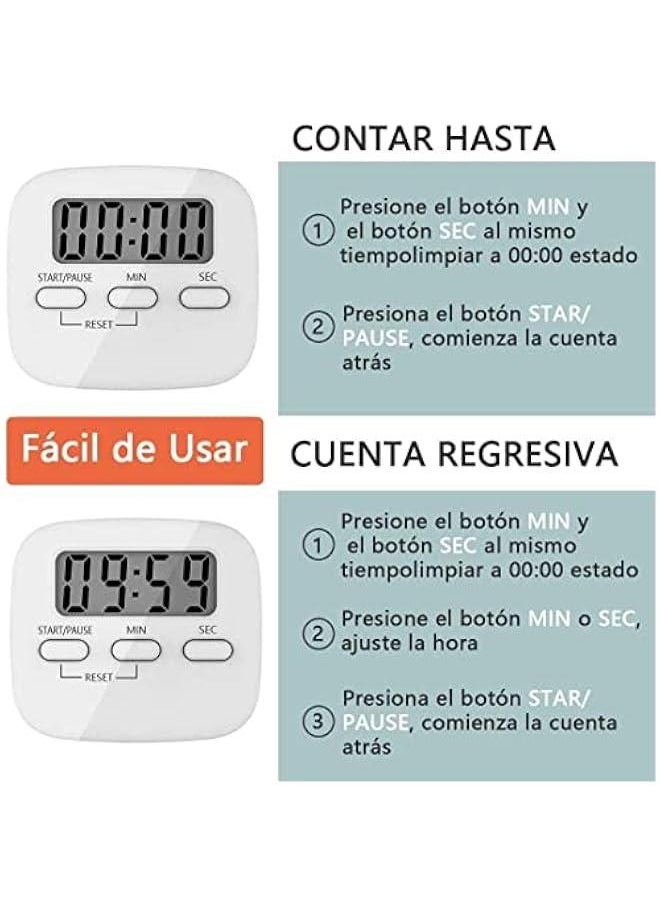 Beauenty - Digital Kitchen Timer,Kitchen Stopwatch,Magnetic Base,Large Digits,Countdown Stopwatch Timer,Loud Alarm,Kitchen Alarm,Back Bracket,Hanging Hole for Cooking,Shower,Bathroom,Kids - Image 1