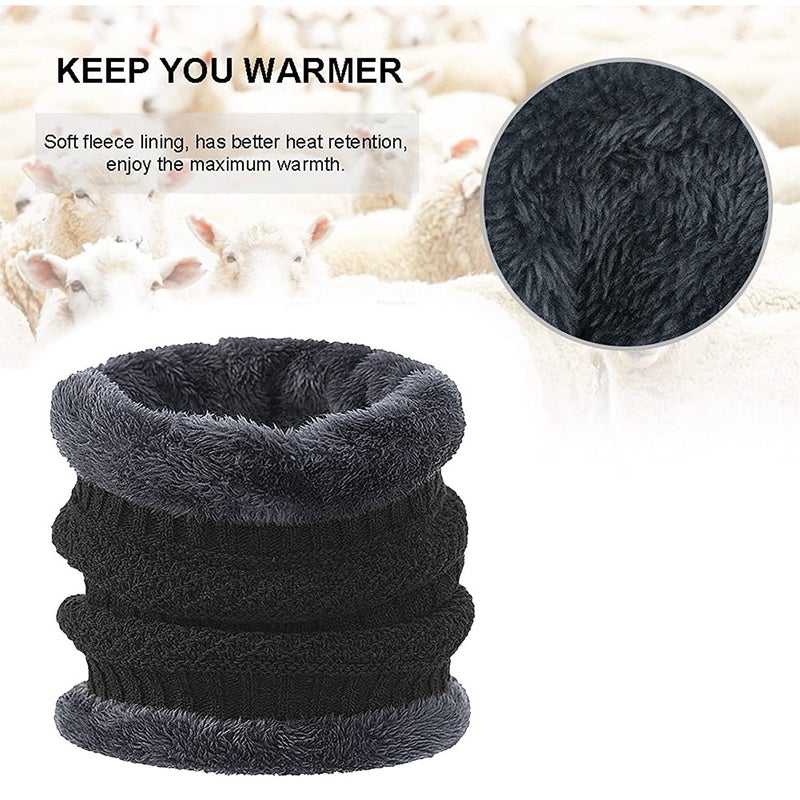 Wearslim قبعات صوف دافئة ®، قبعة رأس مع دفاية رقبة مجموعة قبعات شتوية وشالات للرجال والنساء - Image 3