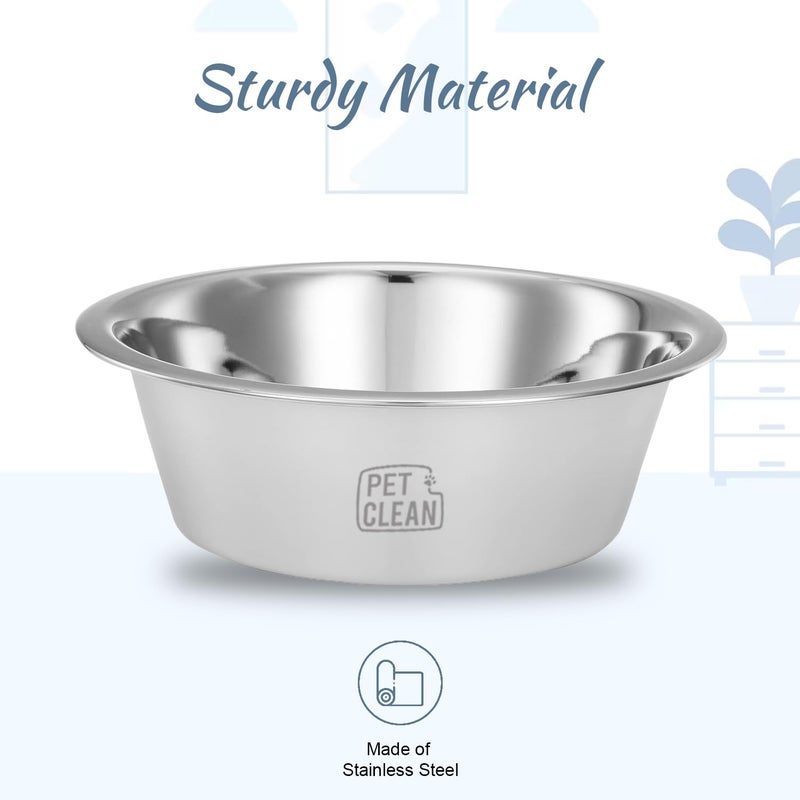 Pet Clean Adjustable Dog Food Bowl with Stand, H-Base Elevated Dog Bowl Stand with 2 Removable Stainless Steel Bowls, 2 X 1500 ml - Image 3