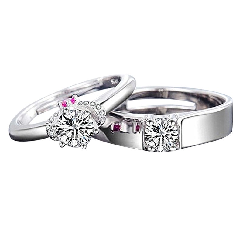 1 Pair Couple Rings Copper Open Men Women Finger Accessory for Proposal Anniversary 1 Pair - Image 3