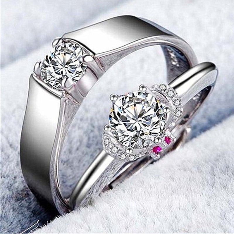 1 Pair Couple Rings Copper Open Men Women Finger Accessory for Proposal Anniversary 1 Pair - Image 4