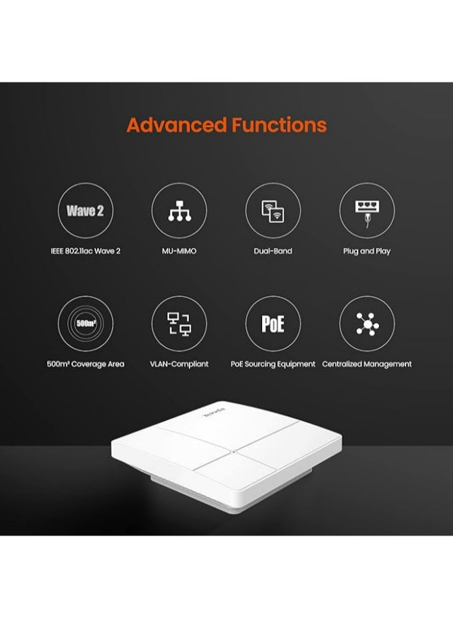 Tenda i24 1200Mbps Dual Band Wave 2 Gigabit Ceiling Mount Access Point White - Image 3